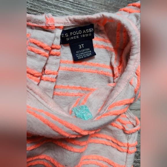 US Polo Assn. Toddler Girls Stripe Short Romper - Picture 3 of 5